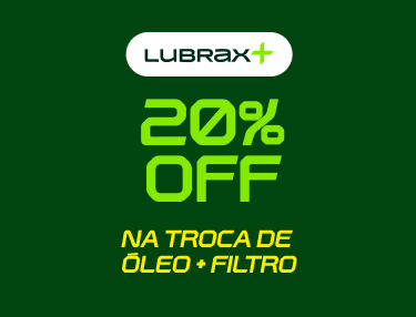 20% de desconto na troca de óleo + filtro no Lubrax+